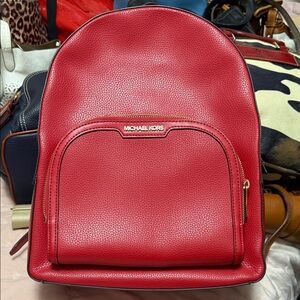 Michael Kors Cherry Red Backpack